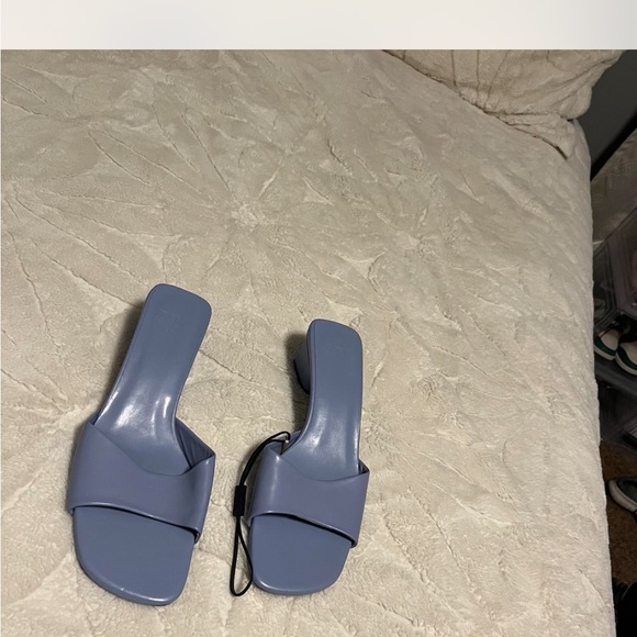 Zara Women's Blue Slide Sandals - Picture 1 of 3